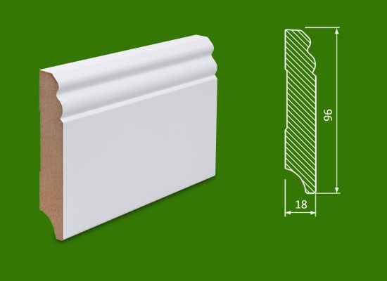 Listwa przypodłogowa MDF biała lakierowana 96*18